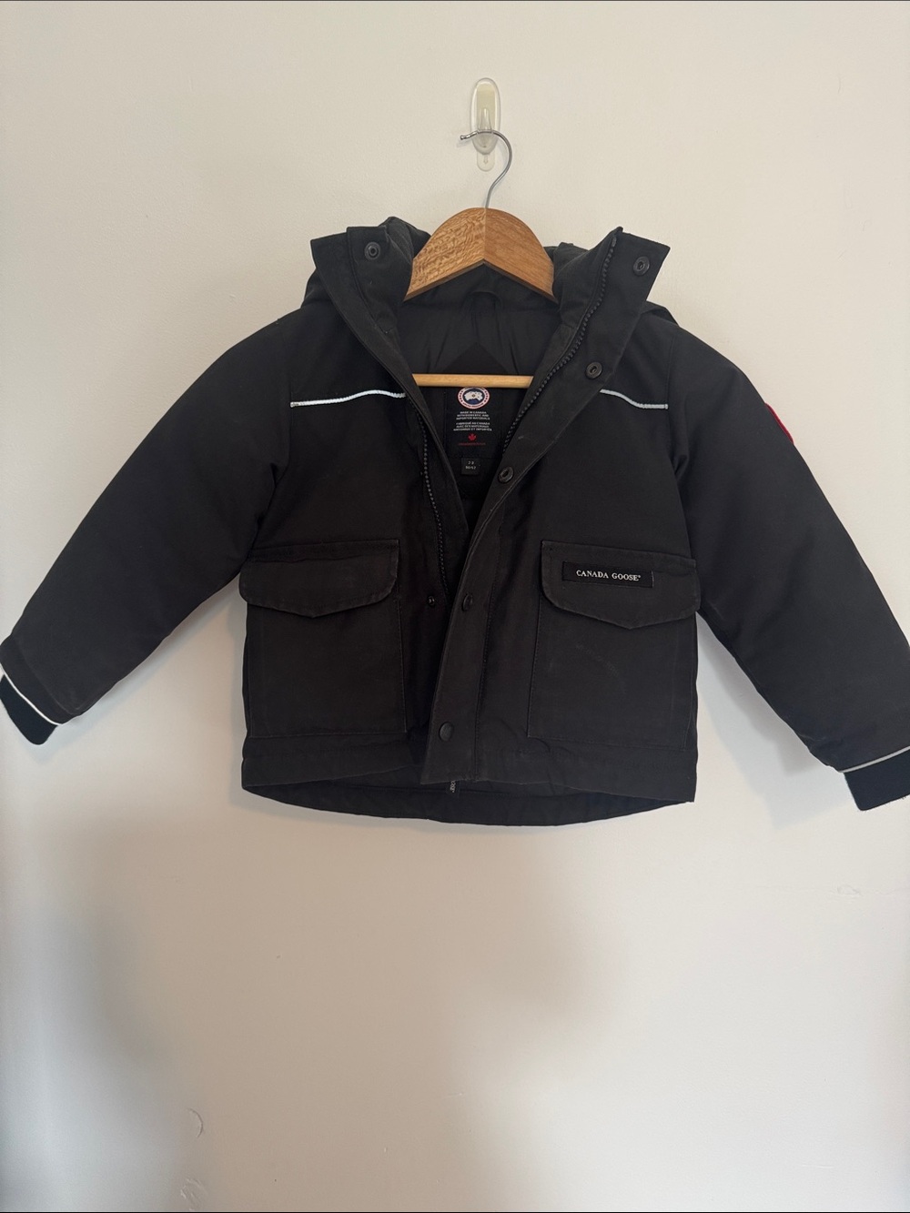 Canada Goose Kids Unisex Black Hooded Puffer Jacket Size 2-3 - Picture 3 of 15